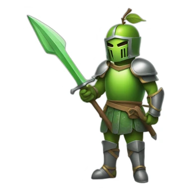green apple knight with a spear in hand sticker