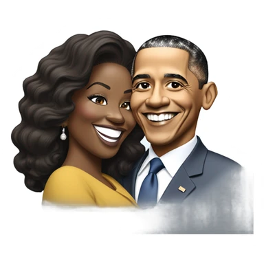 Barack Obama kissing Oprah  sticker
