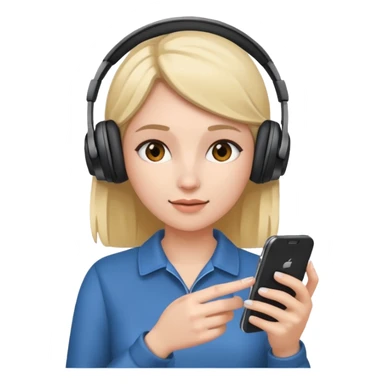 women using smart phone with headphone sticker