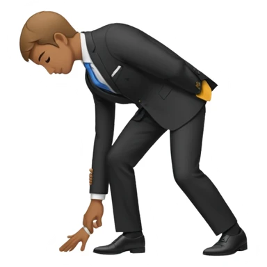 Men formally dressed and bowing to indicate having served already sticker