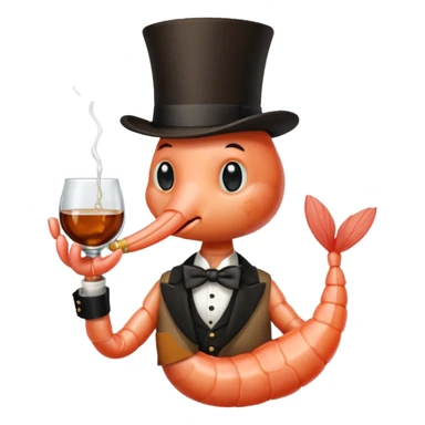 A SHRIMP DRINKING BOURBON, CLASSY sticker