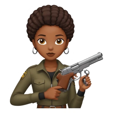 Black girl with gun sticker
