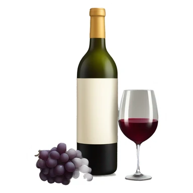 bottle of wine with glass sticker