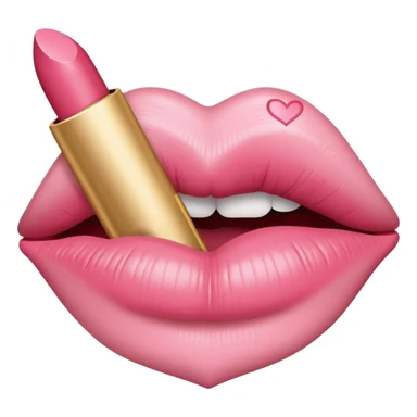 lipstick print from a kiss in soft pink, pastel light sticker
