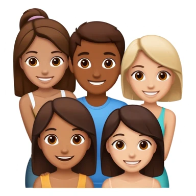 5 best friends, 1 Egyptian man, 1 indian girl 1 persian girl 1 moroccan boy 1 black boy sticker