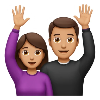 Mom and dad emoji throwing their hands up like they don't know sticker