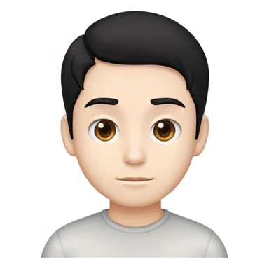 Boy emoji ai with black hair and fair skin tone sticker