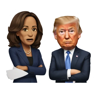 Kamala Harris debating Donald trump sticker
