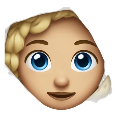 girl in Cozy blanket with blue eyes sticker