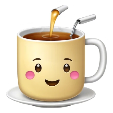 Una taza de té donde se vea el cordón de la bolsita colgando sticker