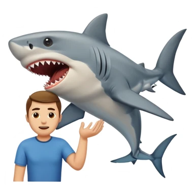 guy getting eaten by shark sticker