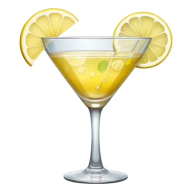 cocktail glass with a lemon slice sticker