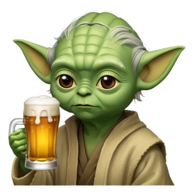 Yoda avec une bierre sticker