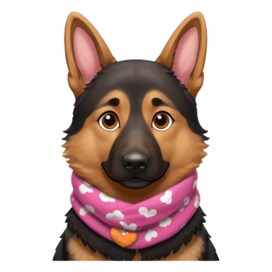 German shepherd with Dunkin donuts scarf sticker