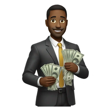 investor with money in hand (realistic) sticker