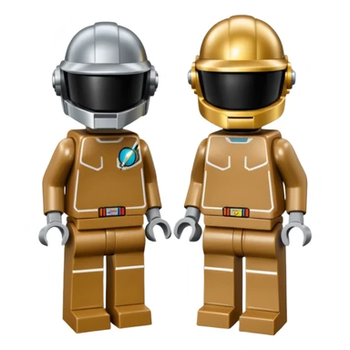 Daft punk in lego mini fig style. With their own outfit sticker