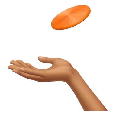 hands catching a flying frisbee, fun and dynamic sticker