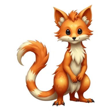 Cool hot handsome attractive shiny beautiful pretty esoteric aesthetic randomly-colored realistic furry anthropomorphic fantasy-Vernid-creature by LiLaiRa with a long tufted tail with edgy markings (full body) sticker