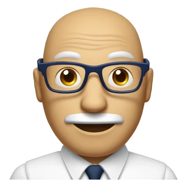 A mid aged man with specs white shirt and  navy blue tie reading a  book in hand sticker
