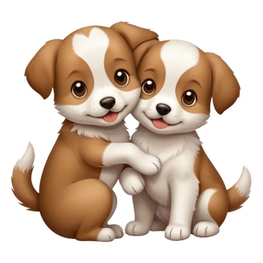 Two puppy best friends super super cute and excited. They love each other so much sticker