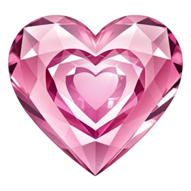 crystal clear diamond heart with one mini pink heart inside of it  sticker