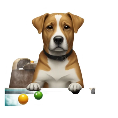 Dog playing pool sticker