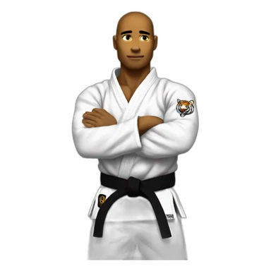 Tiger jiu-jitsu black belt with his arms crossed sticker