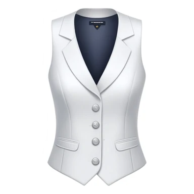 white formal vest for women with 3 white buttons and 2 front pockets sticker