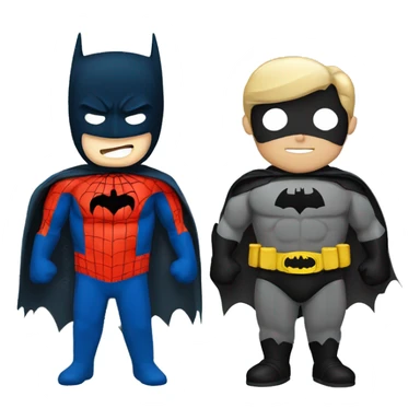 Batman and Spiderman standing together  sticker