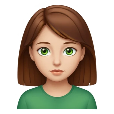 Girl brown hair with green eyes sticker