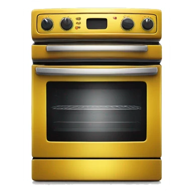 Realistic metallic yellow oven isolated.  sticker
