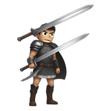 angry berserk guts carrying a huge sword on his shoulder sticker