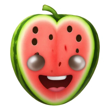 Emoji with hearts in the eyes but with watermelons instead of hearts  sticker