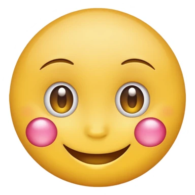 happy smiling face emoji with rosy cheeks and sparkling eyes sticker