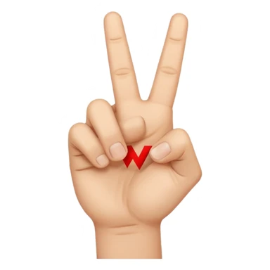 Una mano haciendo la w con los dedos cruzados sticker