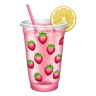 strawberry lemonade in a plastic cup sticker
