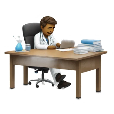 Tired medical student studying  sticker