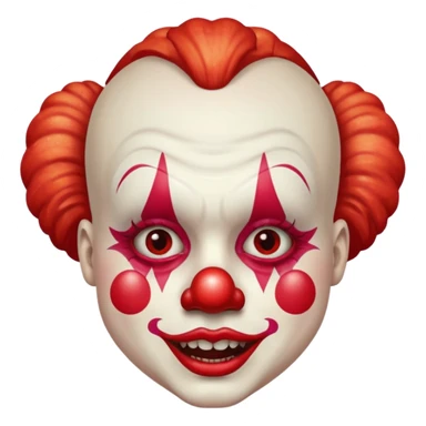 red glitter clown with the retarded facial expression sticker