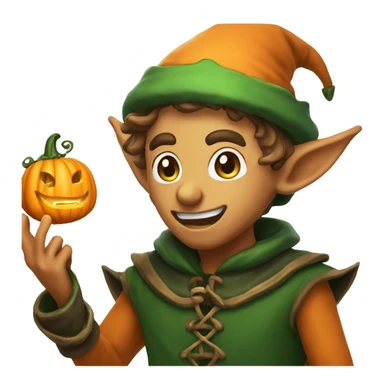 pumkin elf male casting a spell sticker