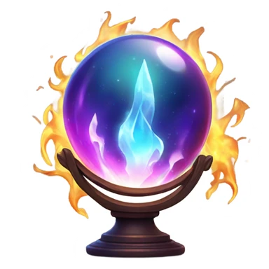fortune telling ball in fire sticker
