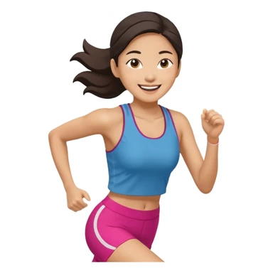Asian Woman Running to food, must have brunch food sticker