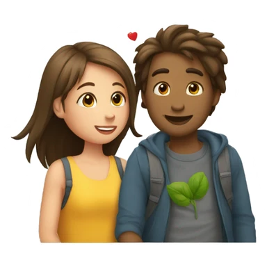 Un gars et une fille en train de se faire un bisous sticker