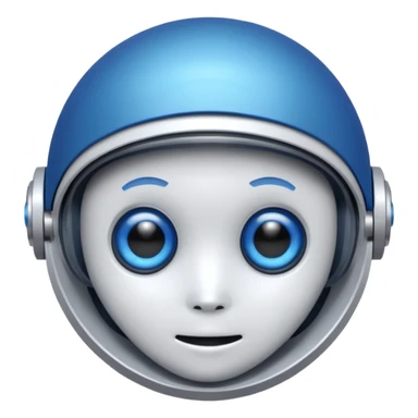 tête de robot cosmonaute bleu et blanc avec des yeux arondis bleu sticker