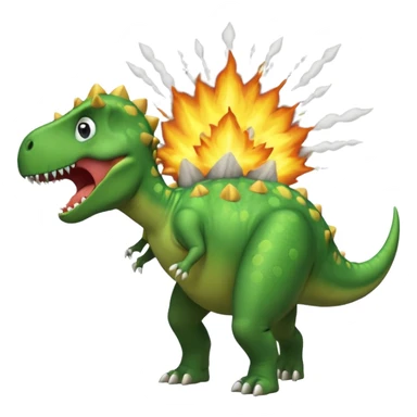 Dinosaur farting out a explosion from his butt sticker