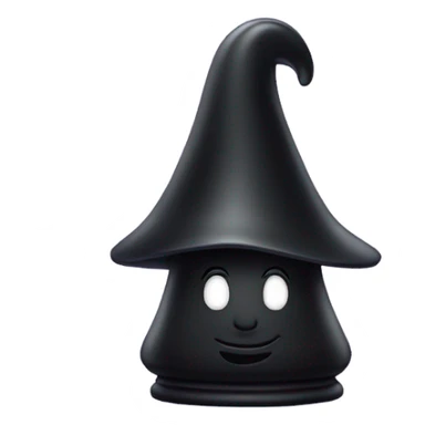 a cool black chess pawn, just the face, with a wizard hat sticker