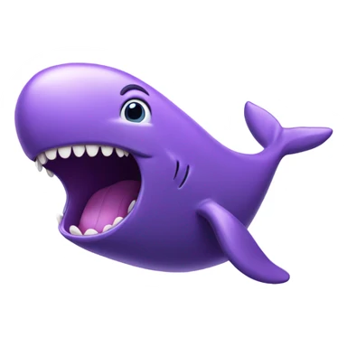 purple whale front with open mouth sticker