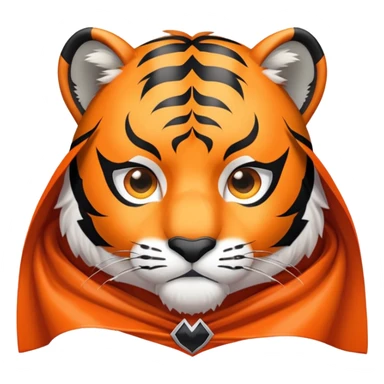 tiger face with superhero cape for Twitch emote sticker