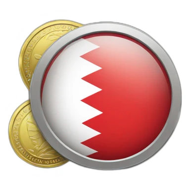 Coins Bahrain flag sticker