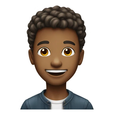 smiling boy in realistic view with big lips sticker