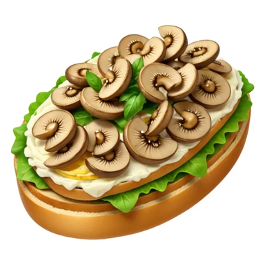 mushroom open sandwich sticker